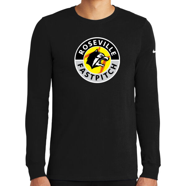 Nike Dri-FIT Cotton/Poly Long Sleeve tee - Printed Logo ** Add Number for $5! ** Thumbnail