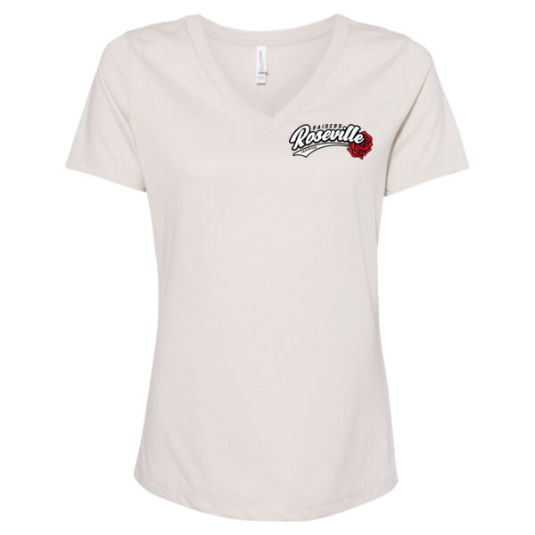 BELLA + CANVAS - Women's Relaxed Heather CVC V-Neck Tee - Printed Logo Thumbnail